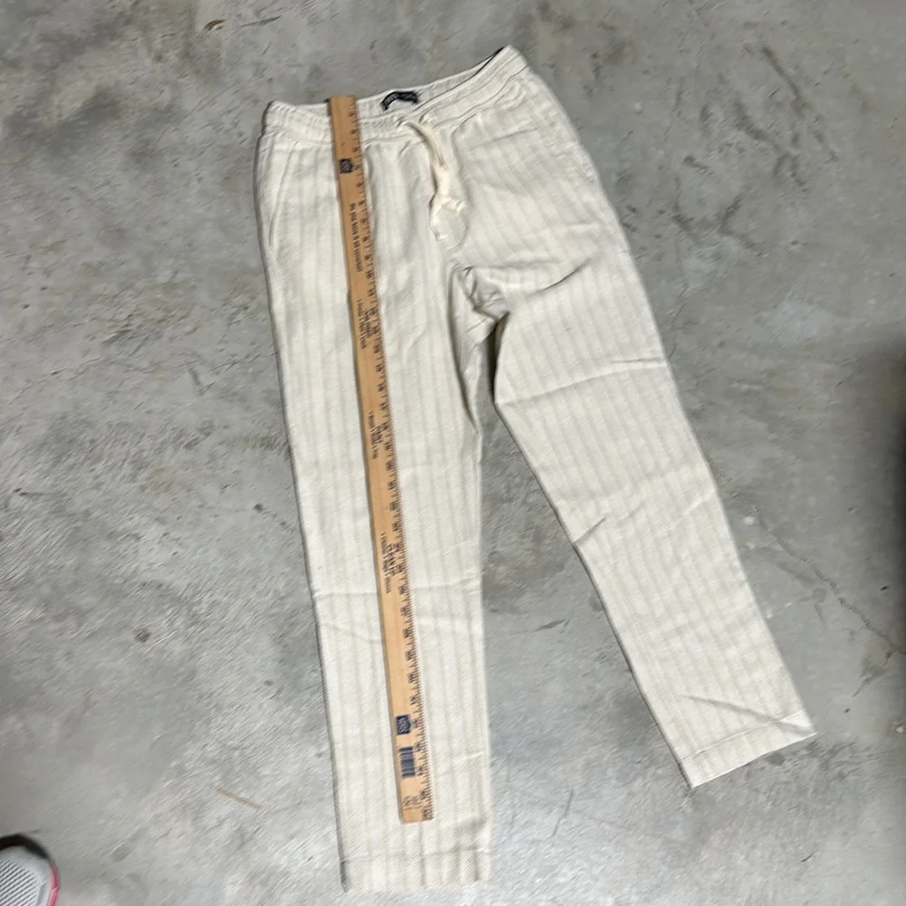 Zara Cream‎ Stripped Relaxed Fit Drawstring pants / Size M / Gg-18